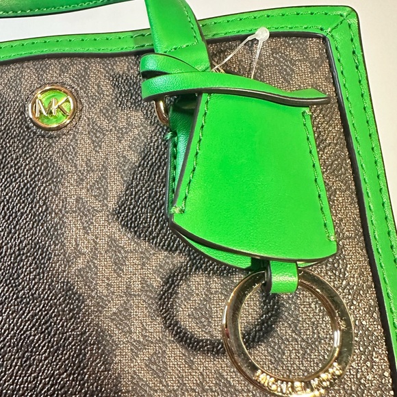 Michael Kors Chantal Extra-Small green brown Leather Messenger Bag - Picture 3 of 5